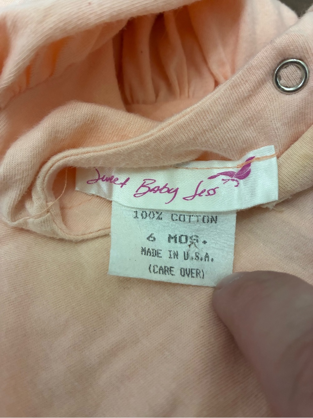 Vintage Peach Lace Baby 6 months Two Piece Outfit - Picture 4 of 9